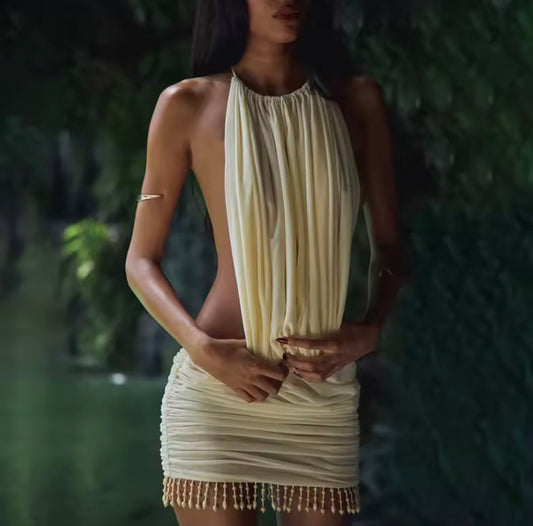 Mini halter neck dress