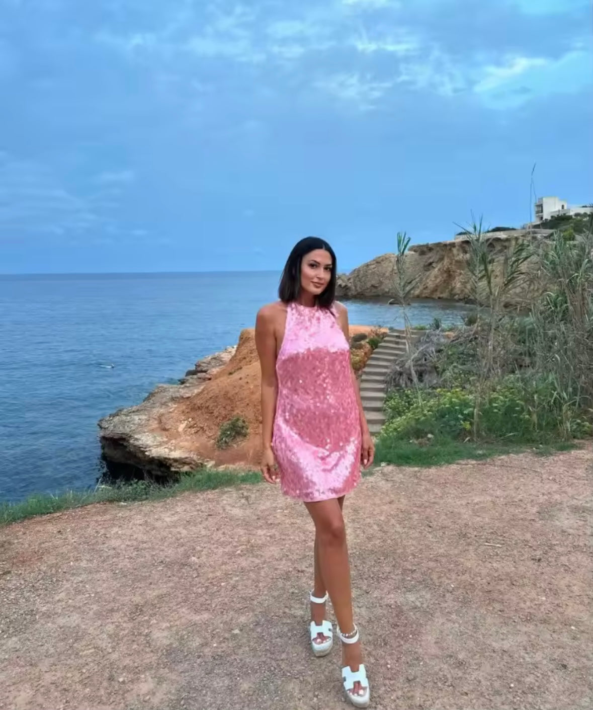 Pink sequin dress