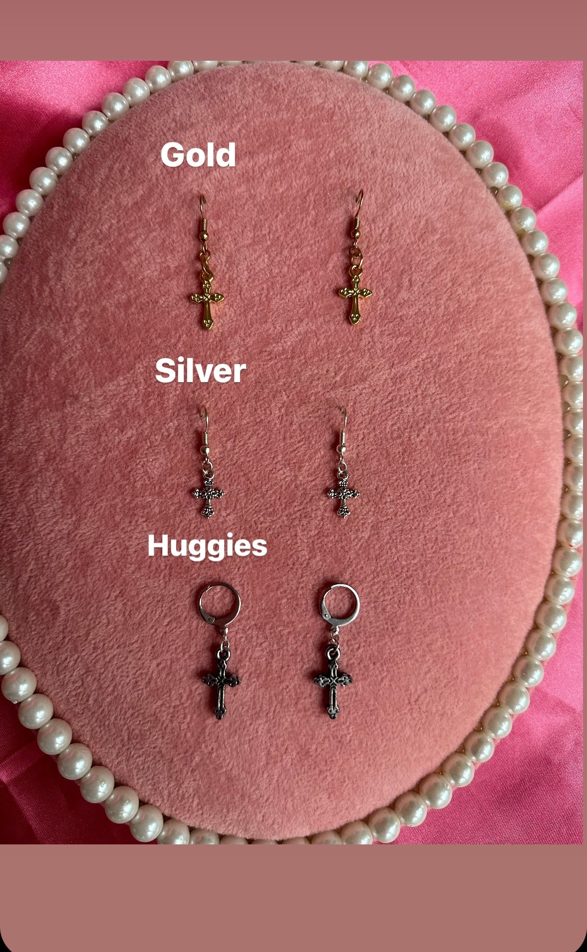 Cross pendant earrings