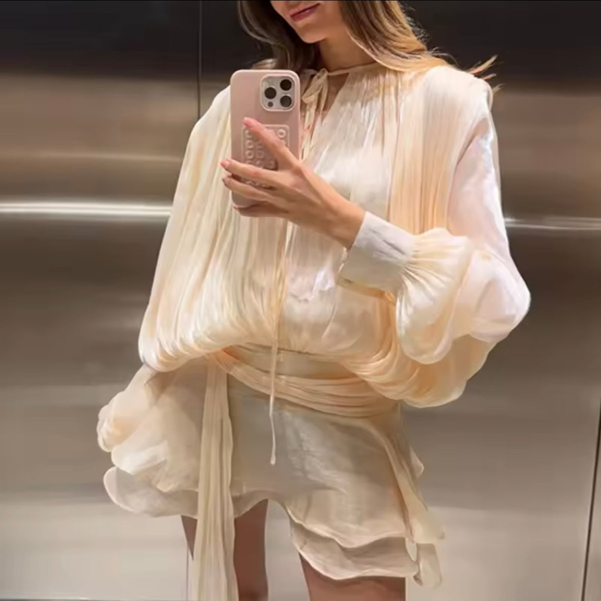 Mini luxe ruffles dress