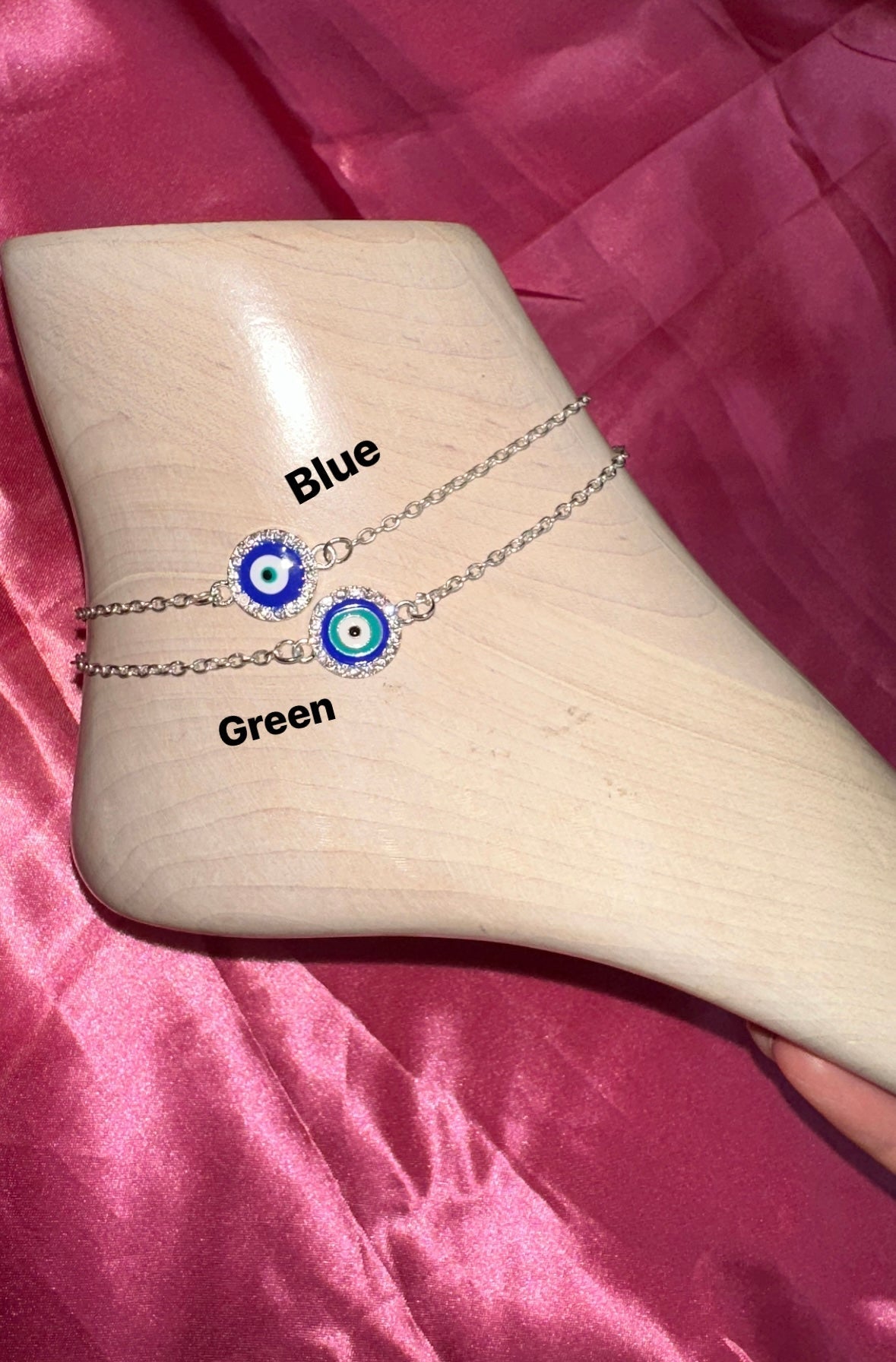 Evil eye pendant anklet