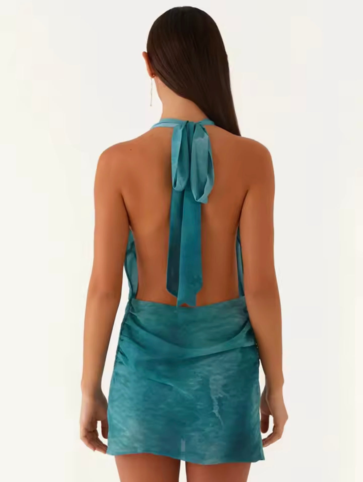 Mini plunge neckline dress