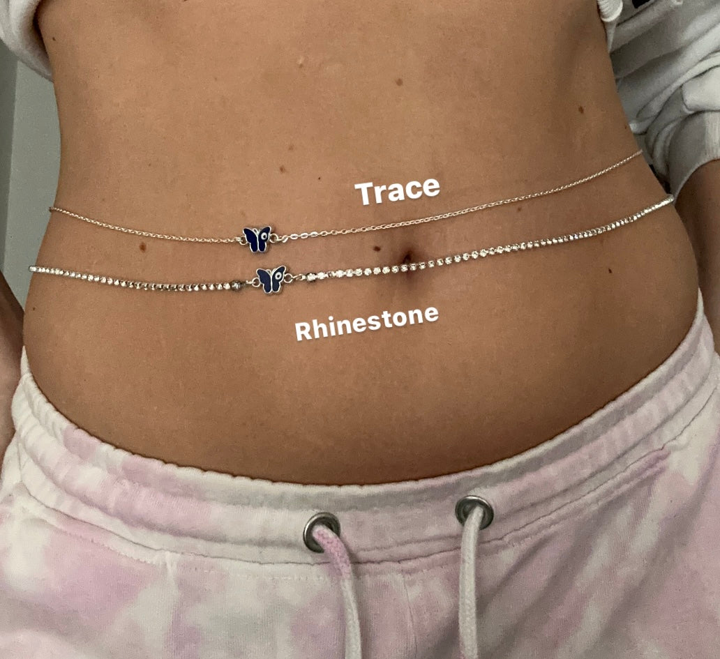 Butterfly evil eye belly chain