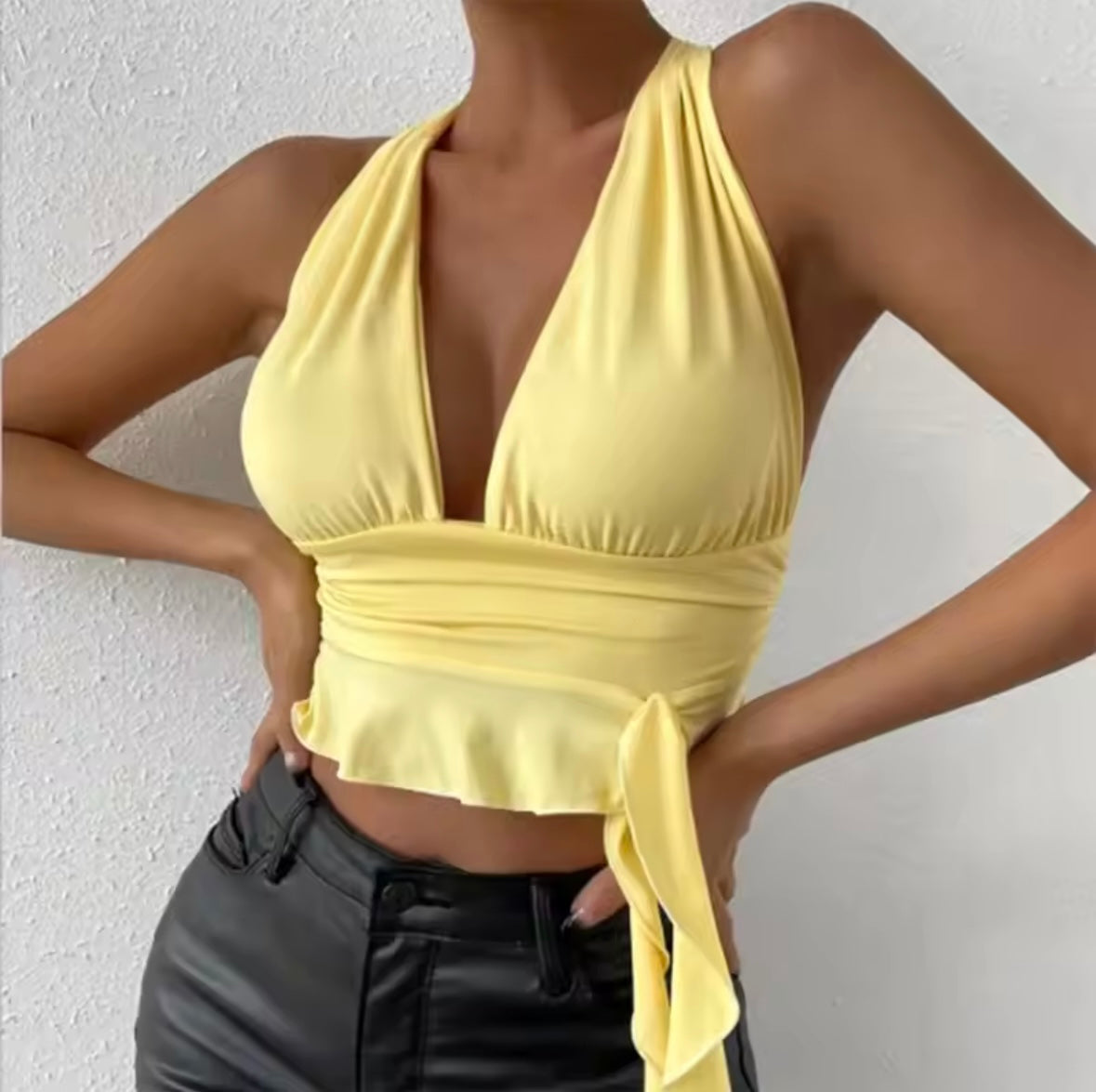 Butter yellow crop top