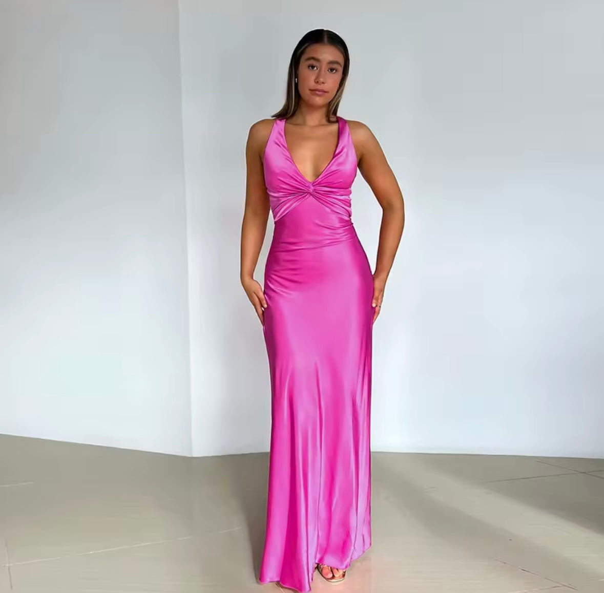 Bow back maxi dress