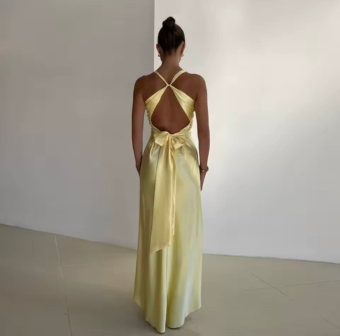 Bow back maxi dress