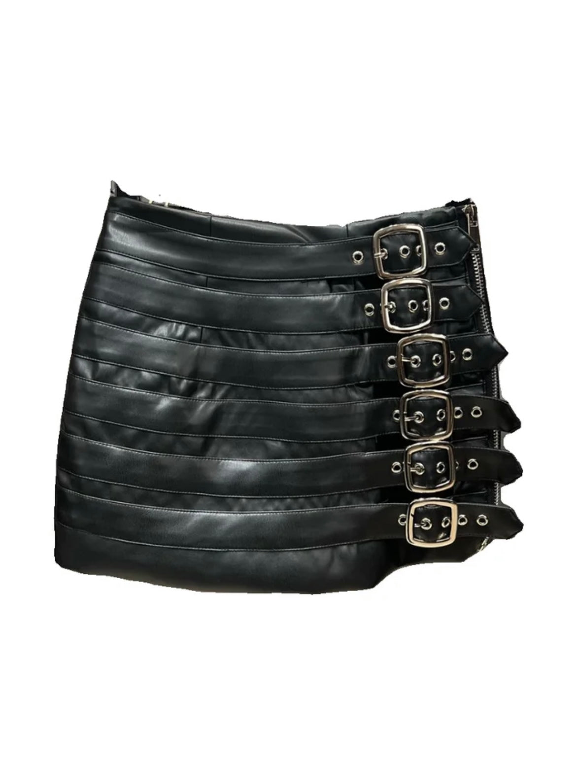Faux leather mini skirt