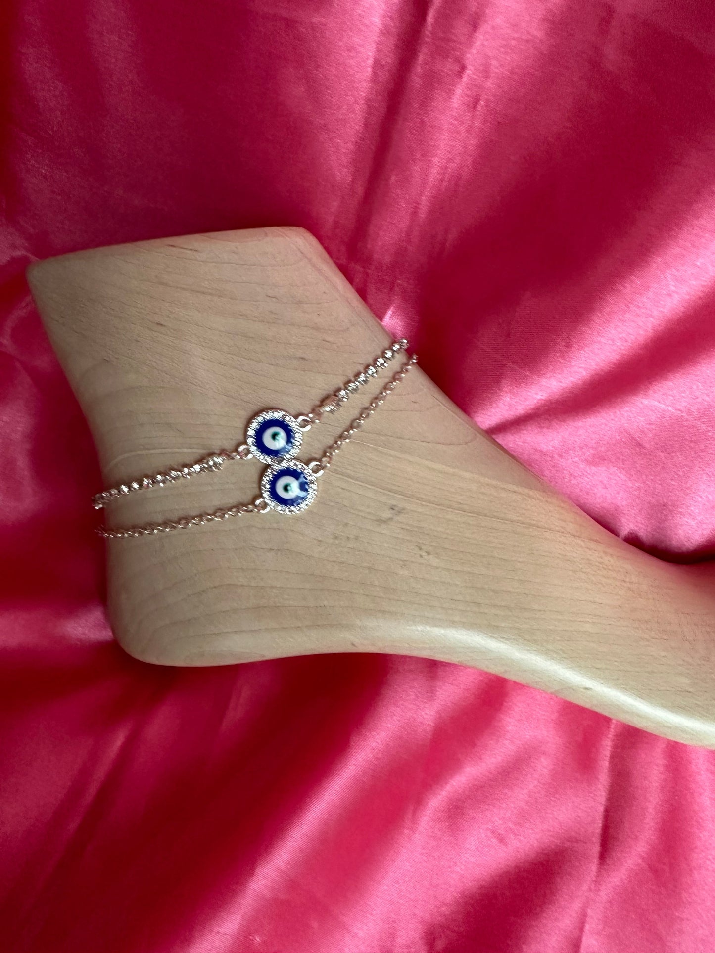 Evil eye pendant anklet