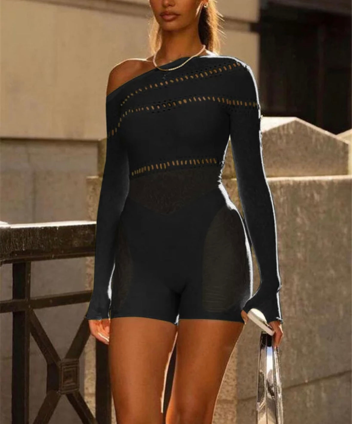 Mesh playsuit