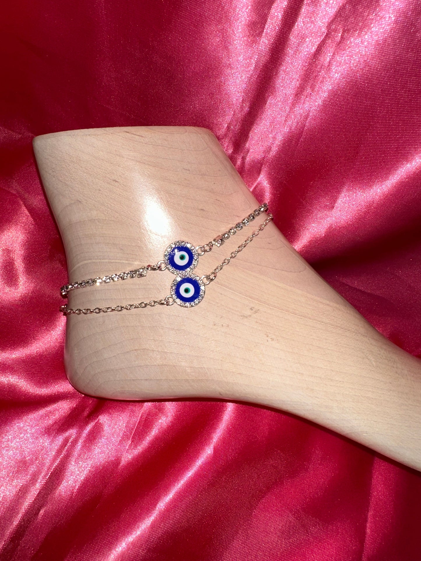 Evil eye pendant anklet