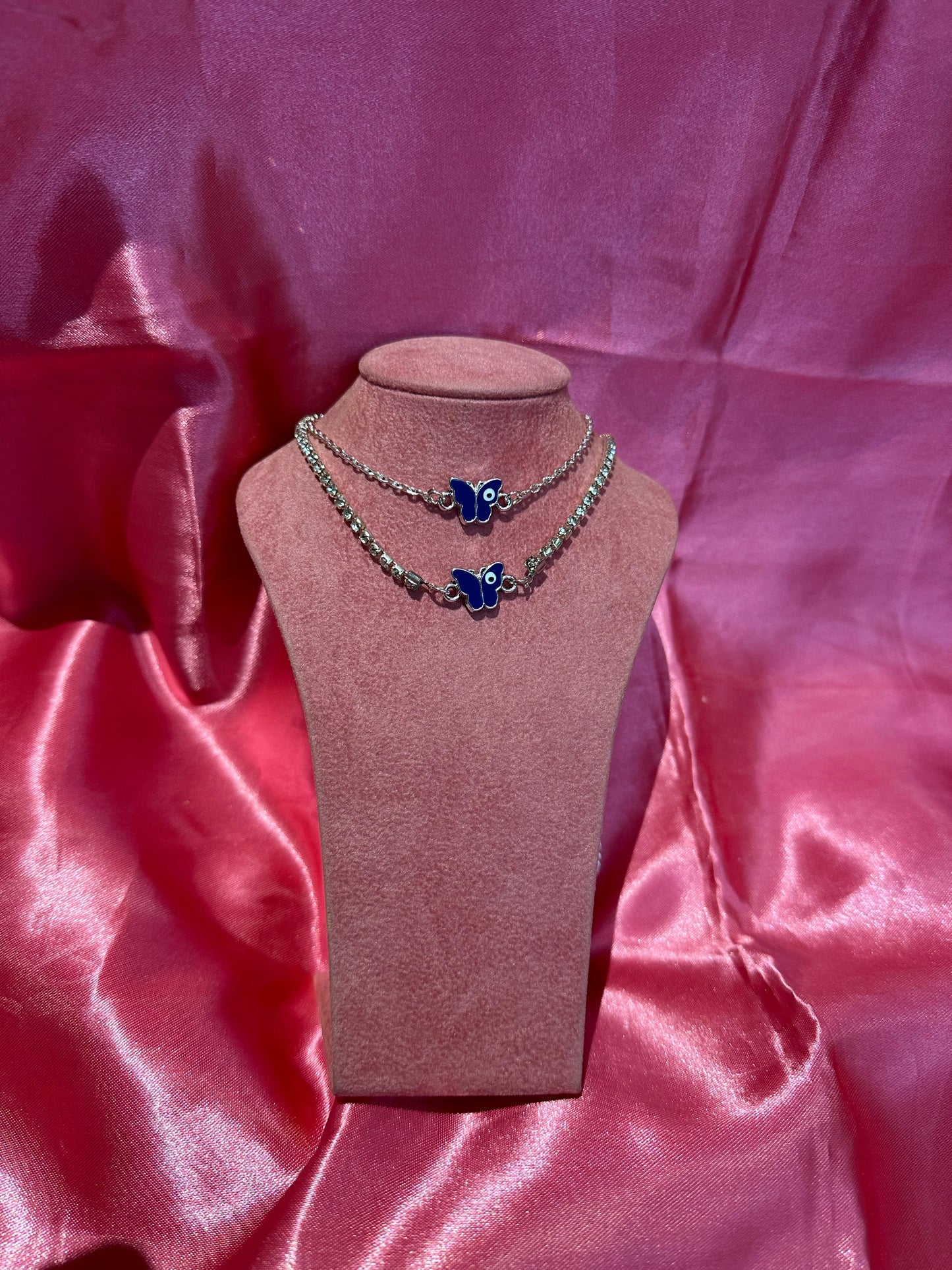 Butterfly evil eye necklace
