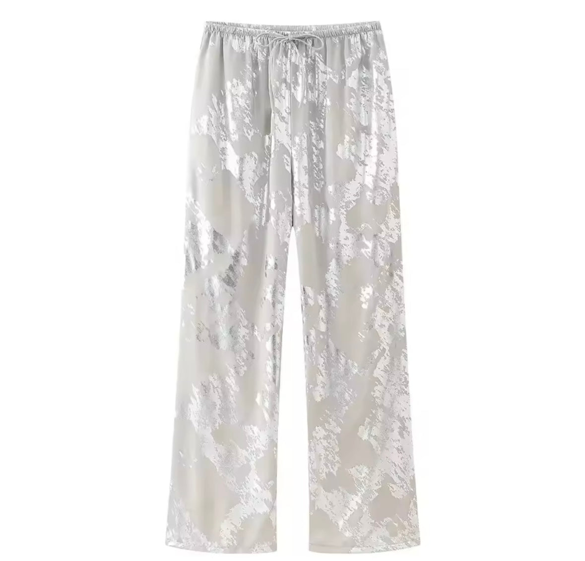 Metallic wide leg trousers