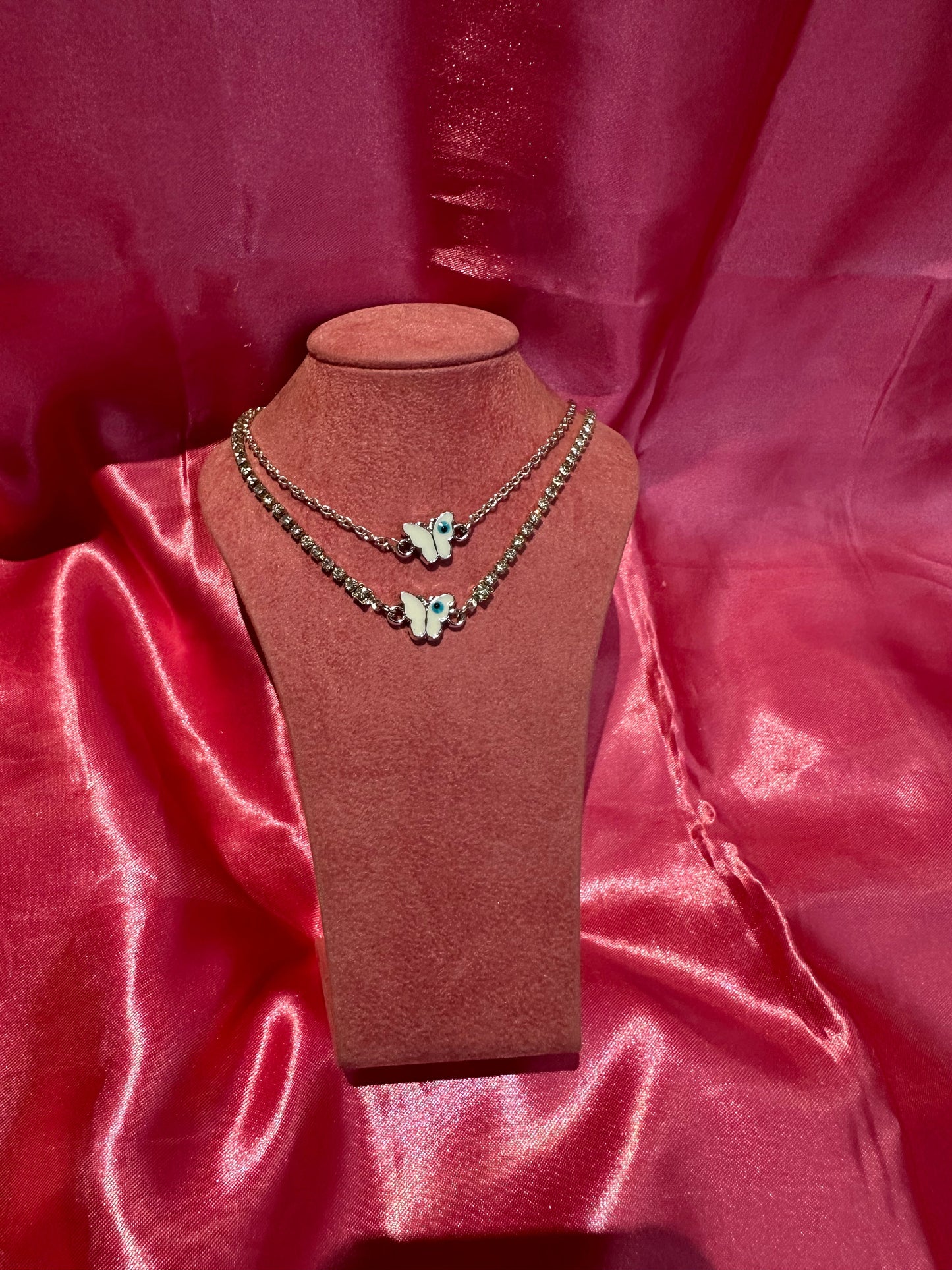 Butterfly evil eye necklace