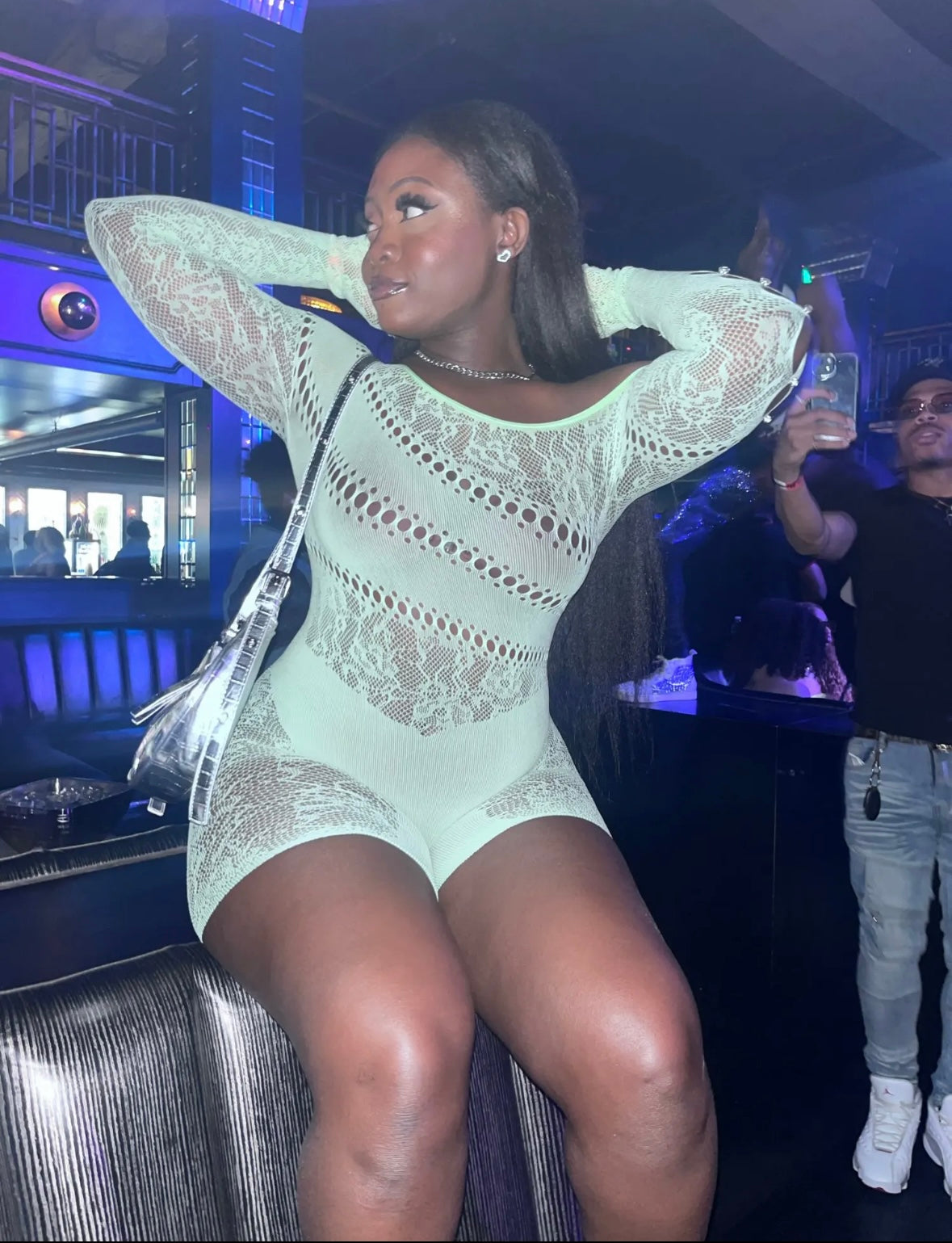 Mesh playsuit
