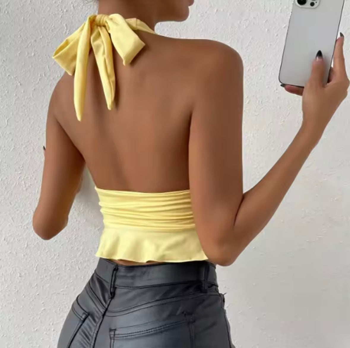 Butter yellow crop top