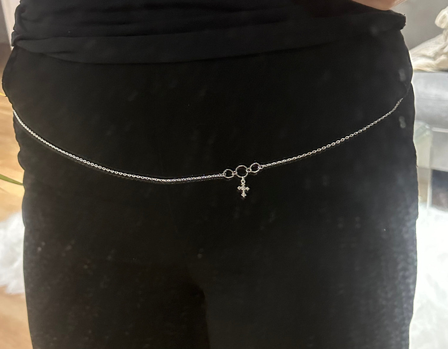 Cross pendant belly chain