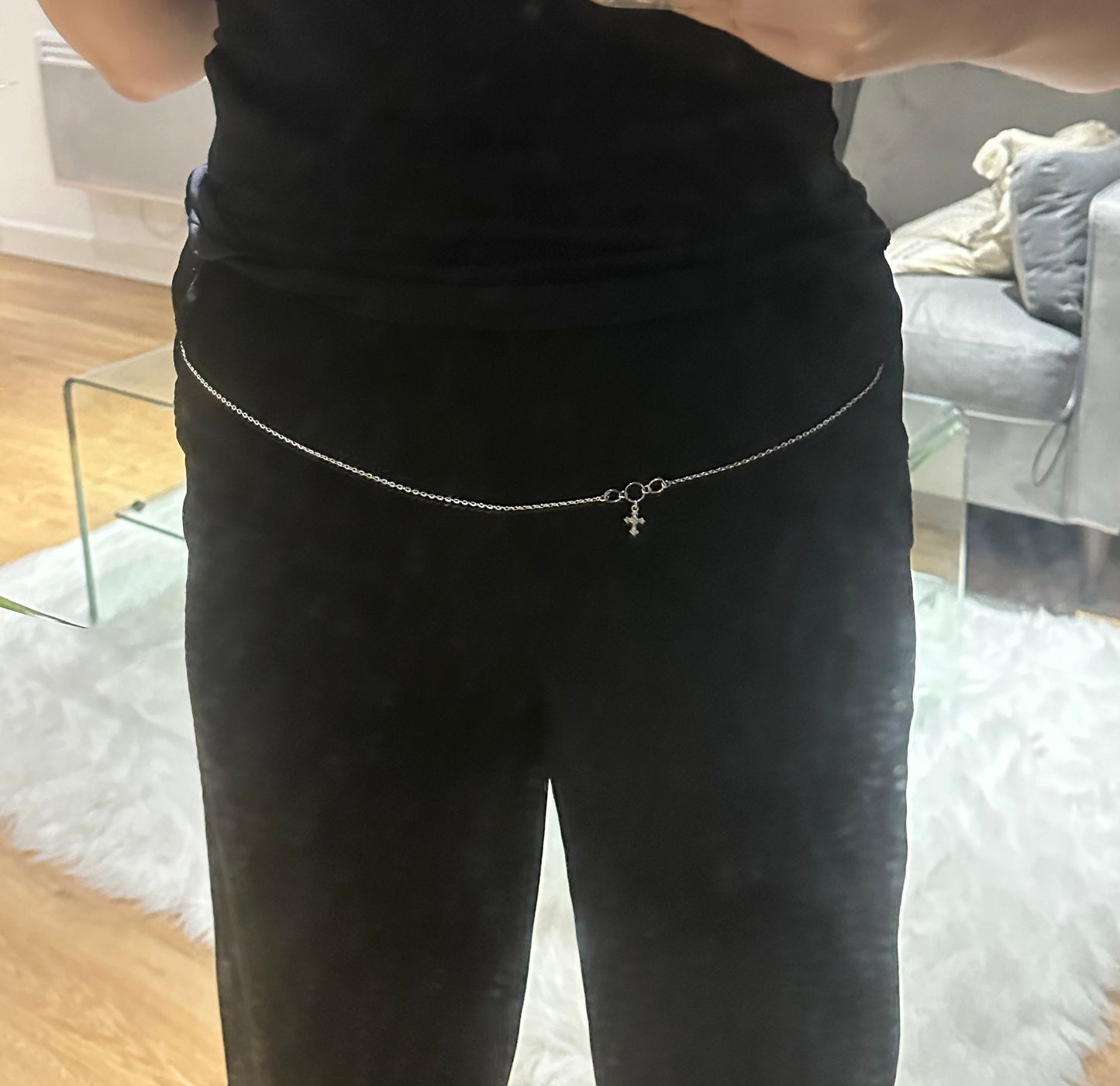 Cross pendant belly chain