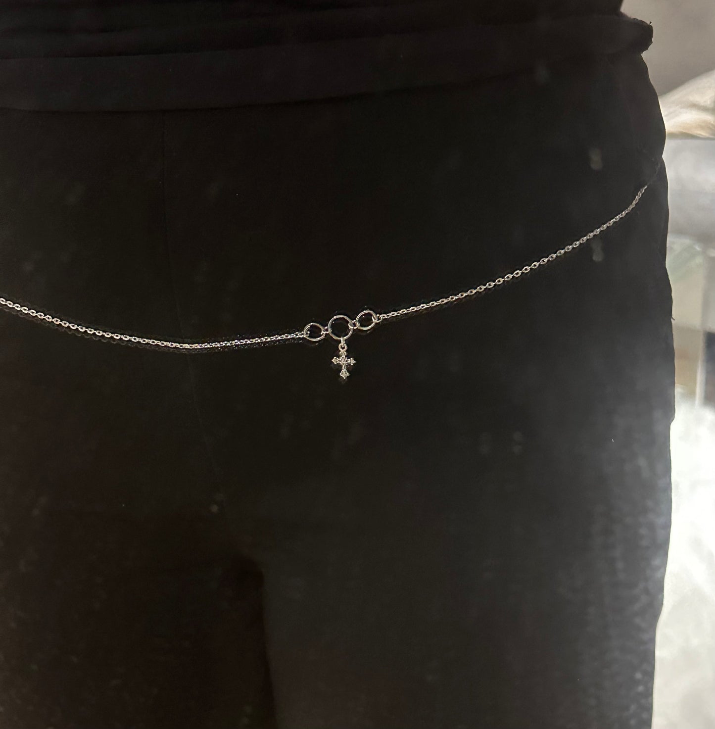 Cross pendant belly chain