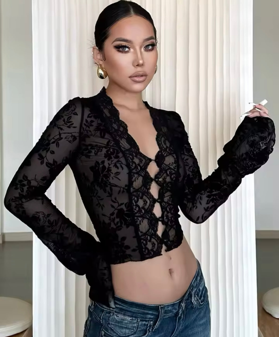 Mesh lace top