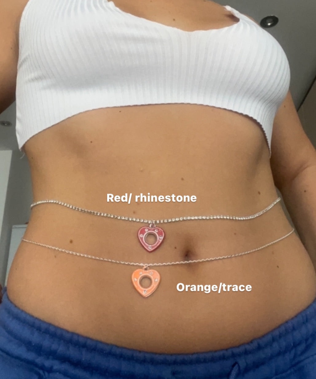 Colour heart belly chain