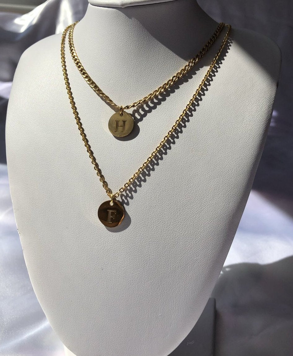 Circle letter necklace