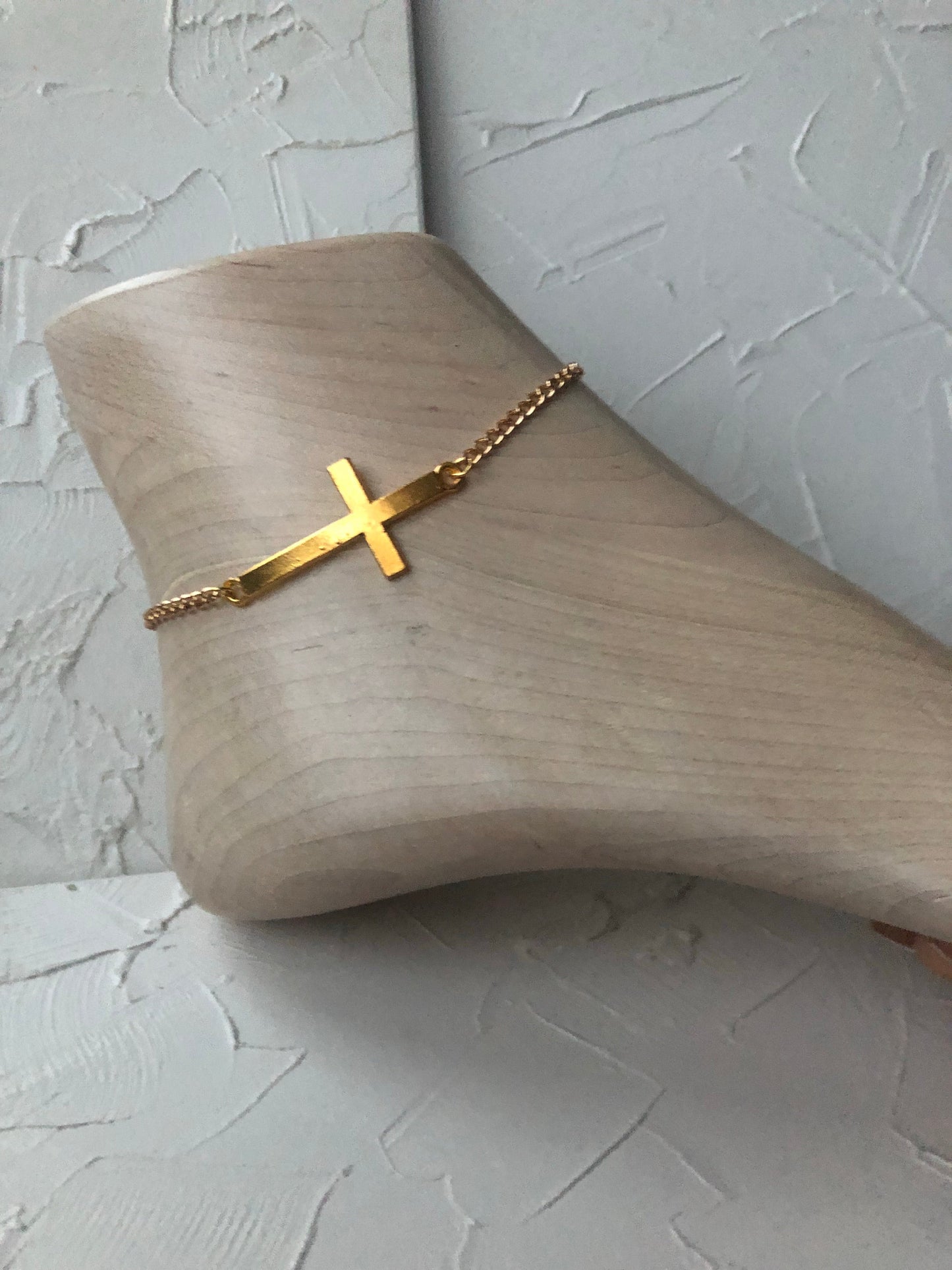 Gold cross anklet - Icegoldbyvee