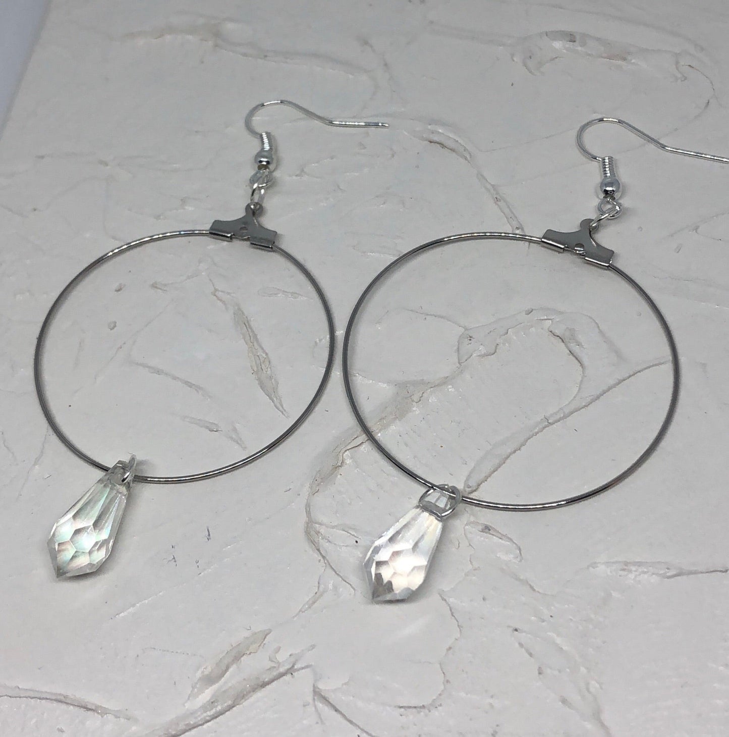 Crystal pendant hoops - Icegoldbyvee