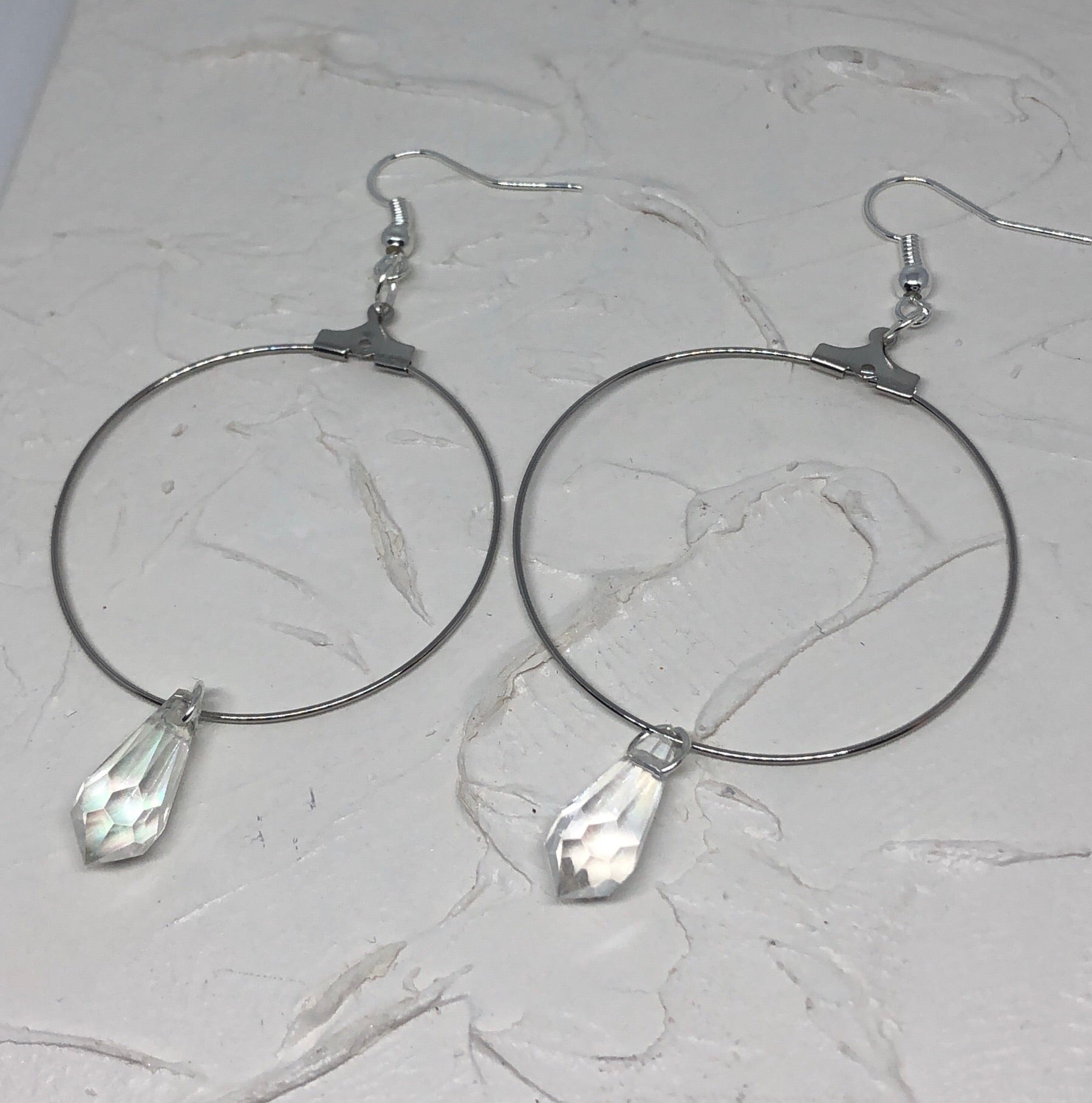 Crystal pendant hoops - Icegoldbyvee