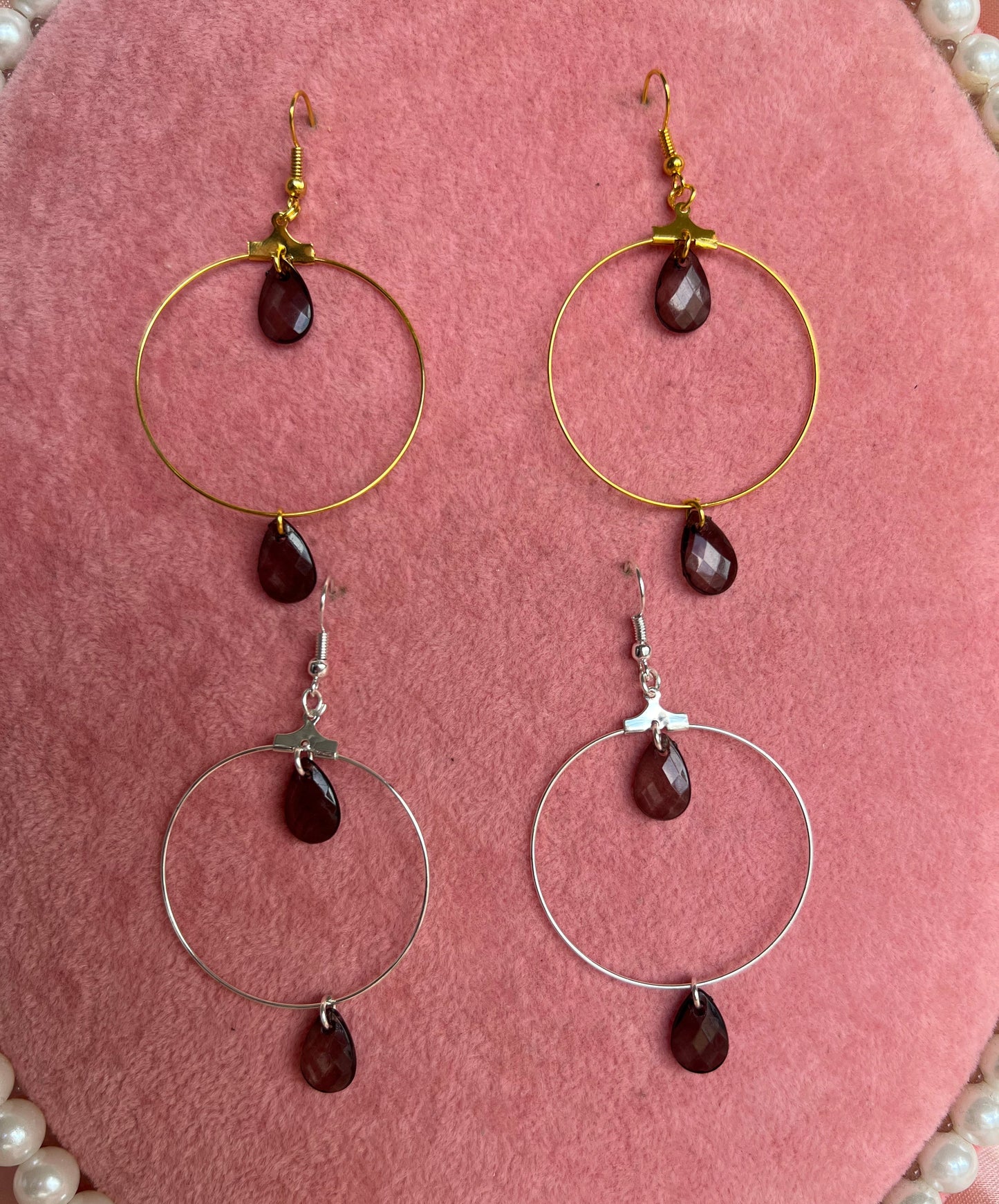 Black pendant hoops