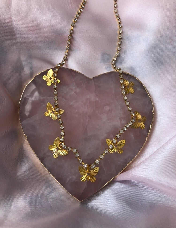 Golden butterflies necklace