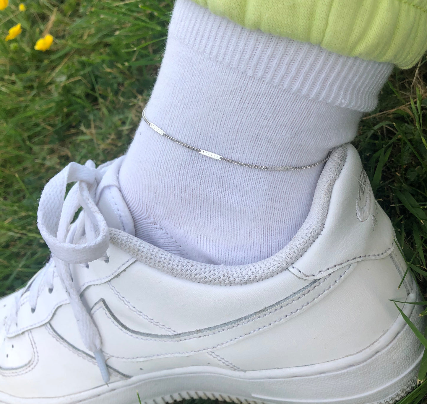 Pressed chain anklet