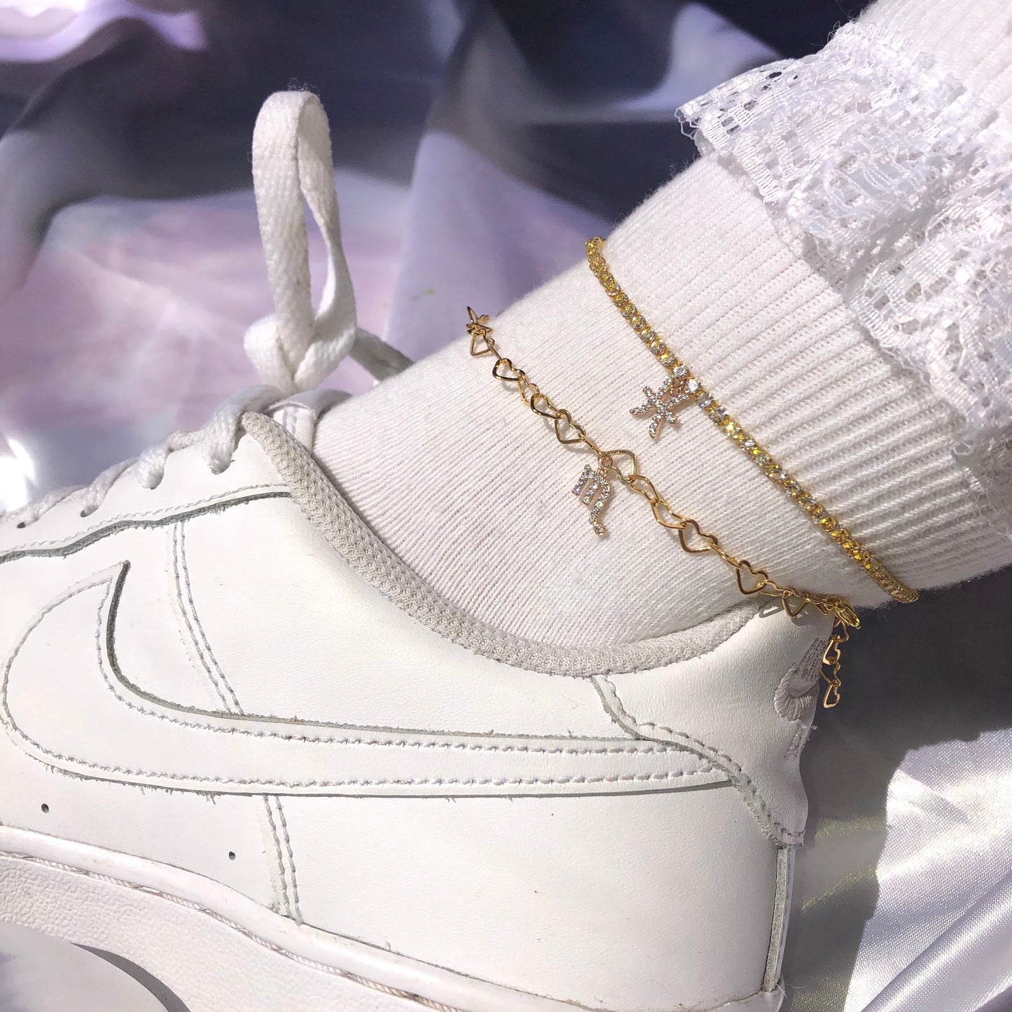 Cz zodiac anklet