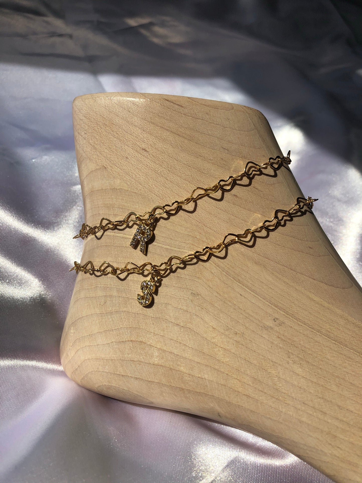 CZ letter anklet
