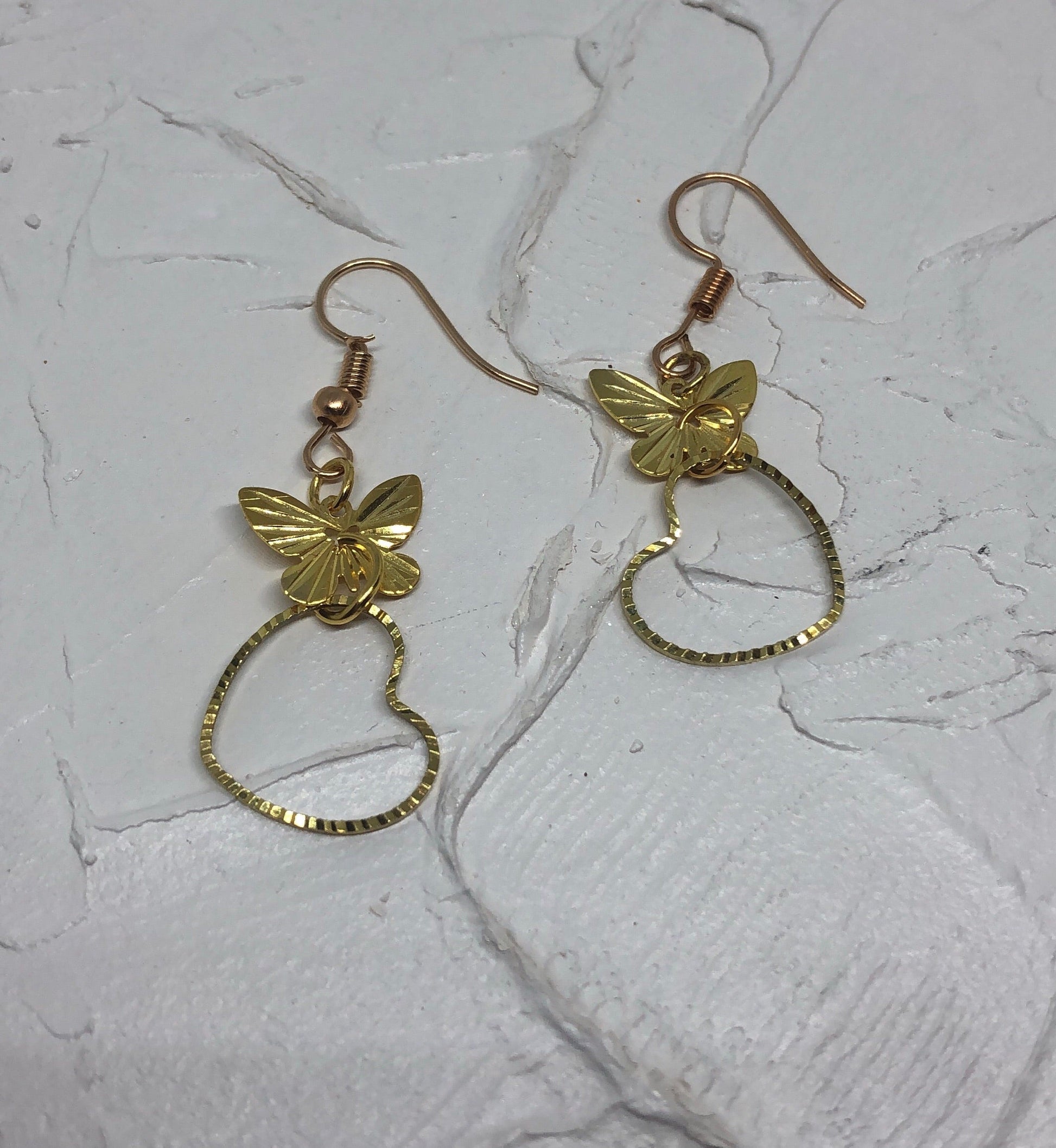 Butterfly heart earrings - Icegoldbyvee