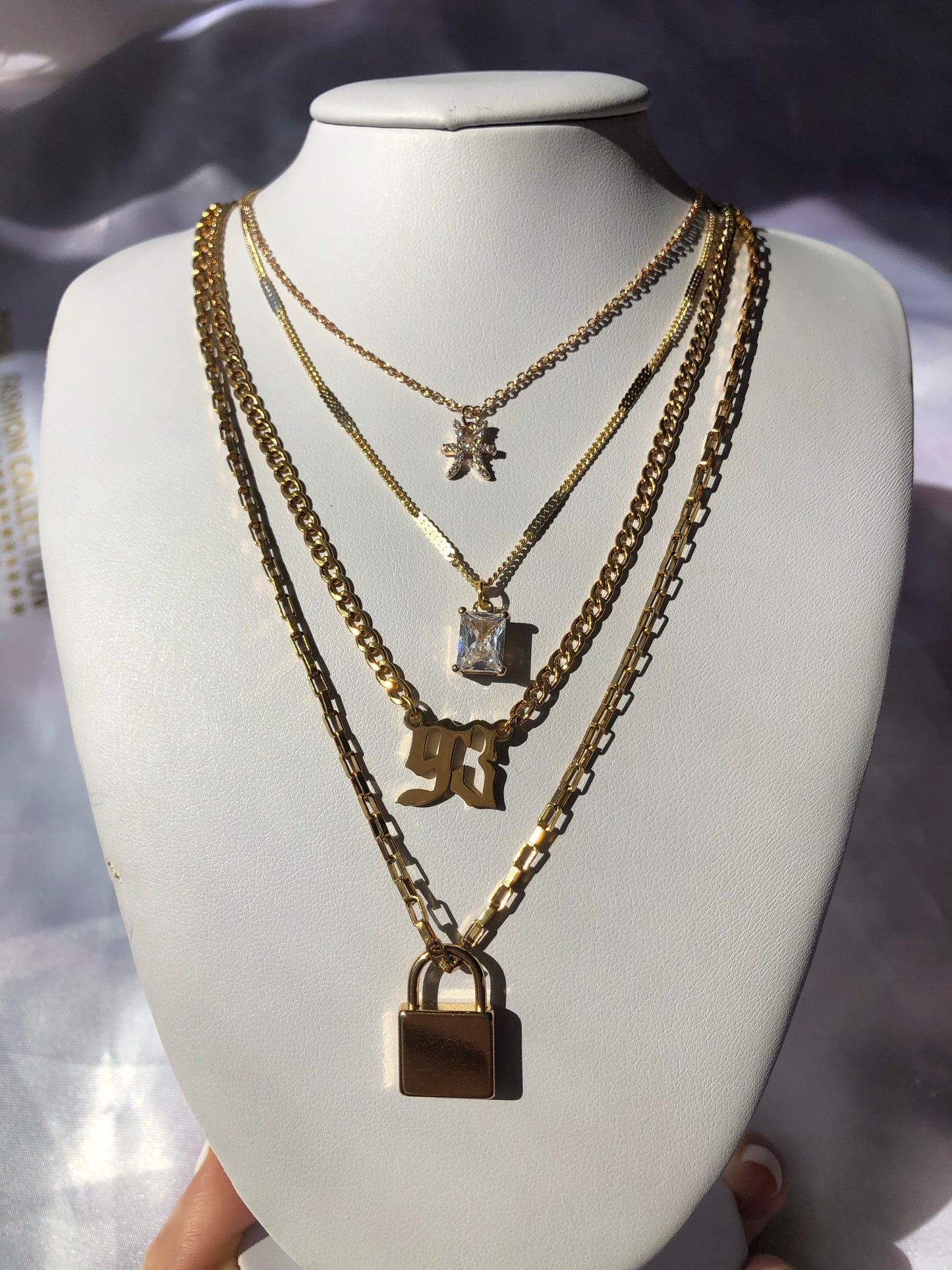Cz zodiac necklace