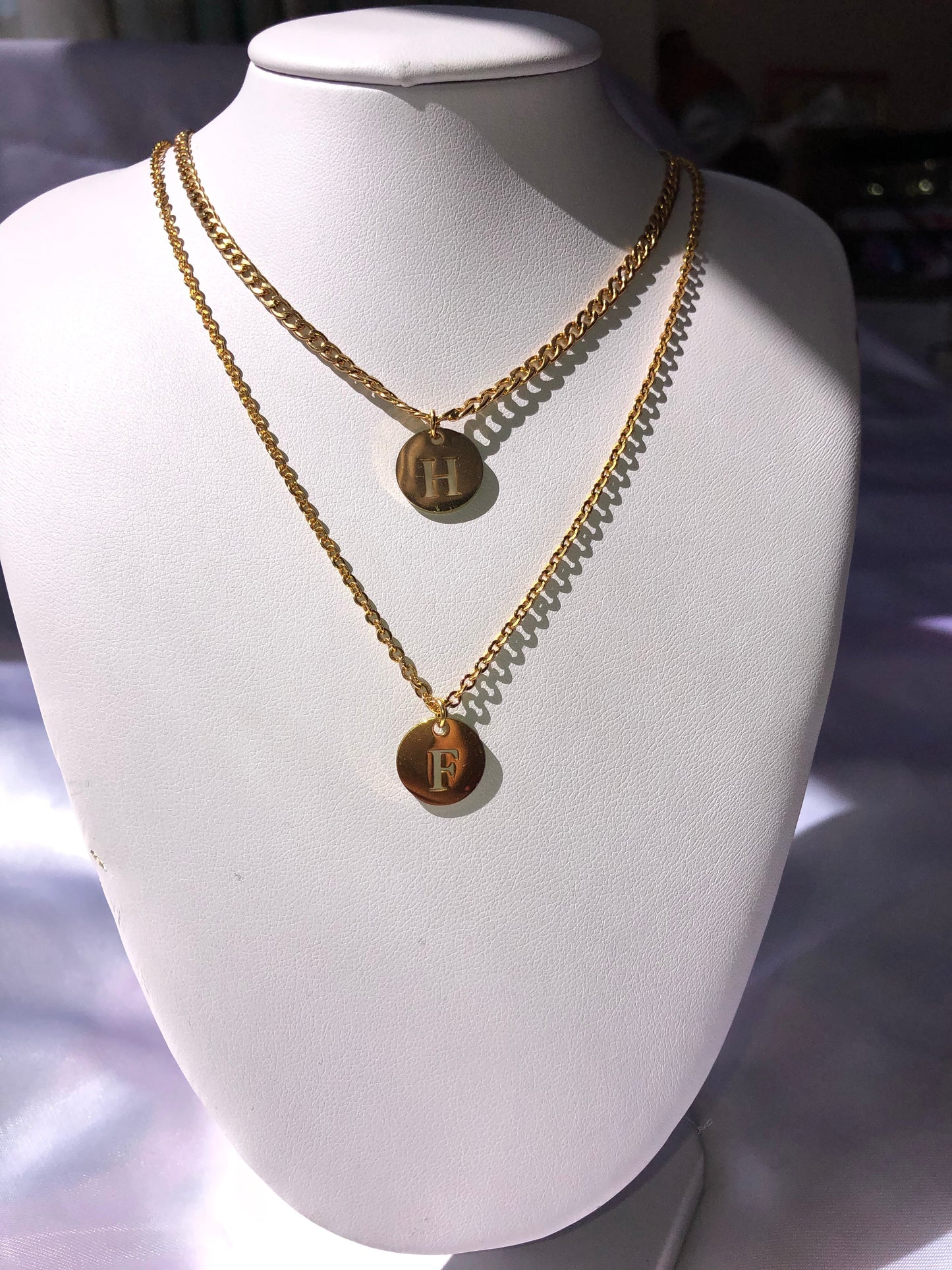 Circle letter necklace