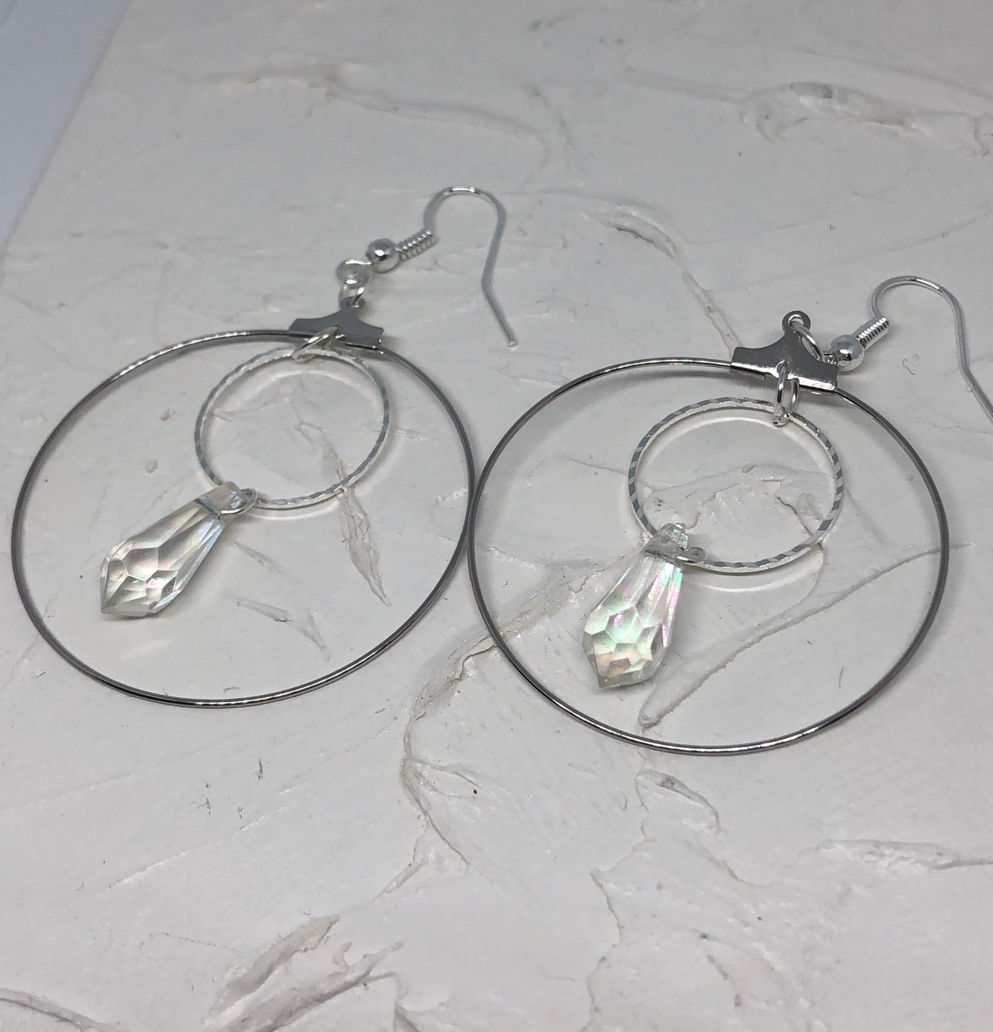 Crystal drop round earrings - Icegoldbyvee