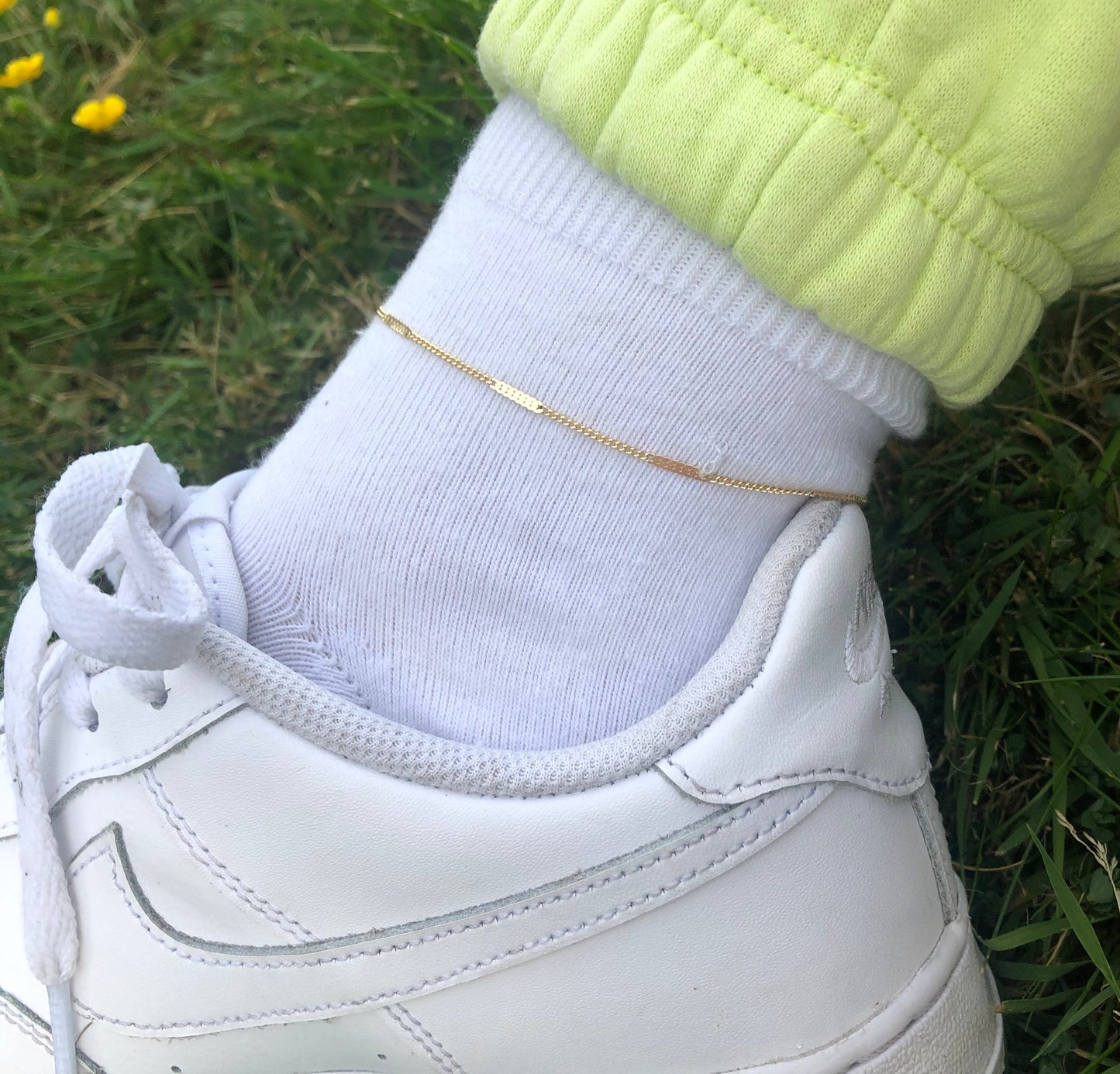 Pressed chain anklet