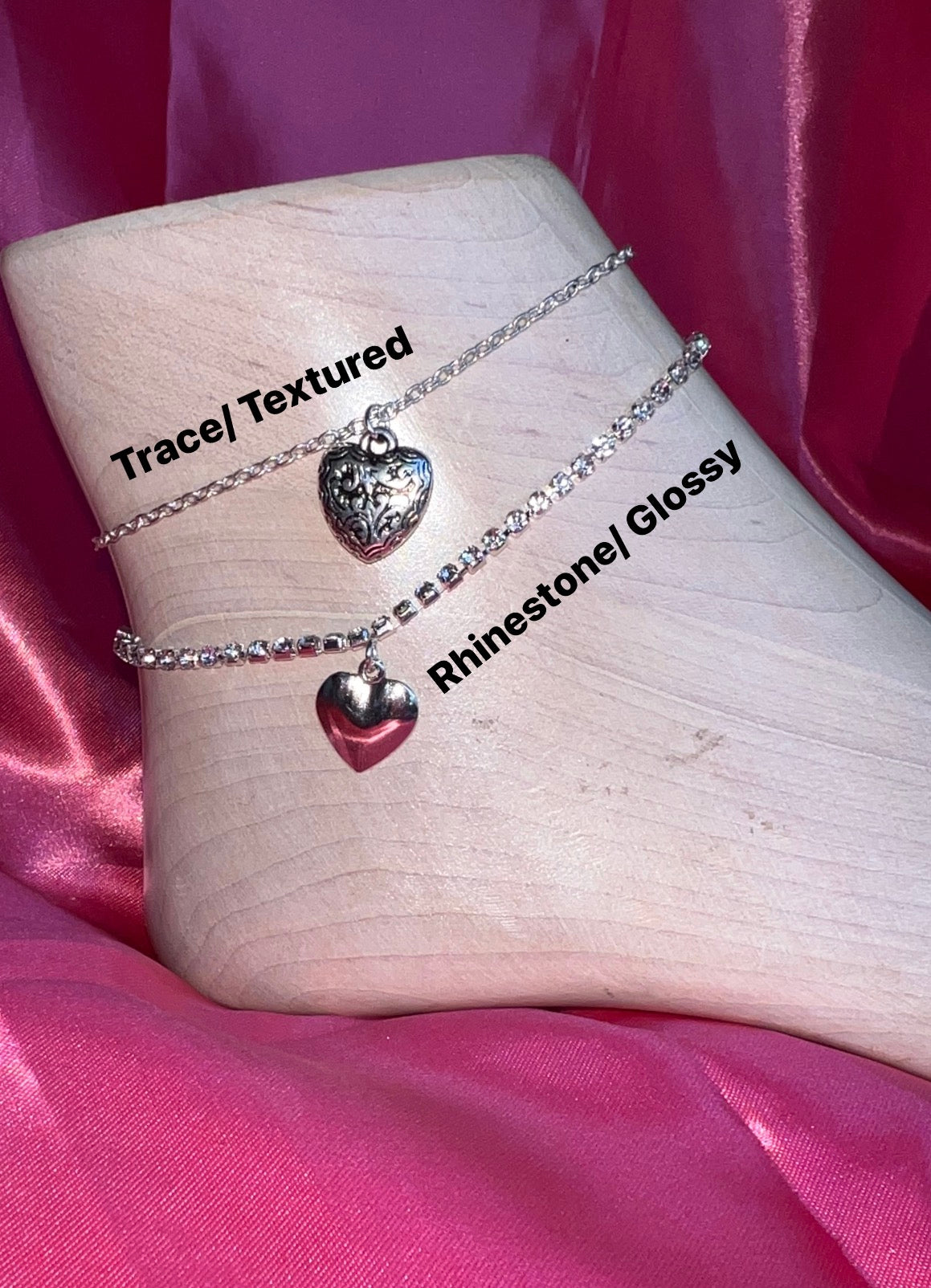 Silver heart anklet