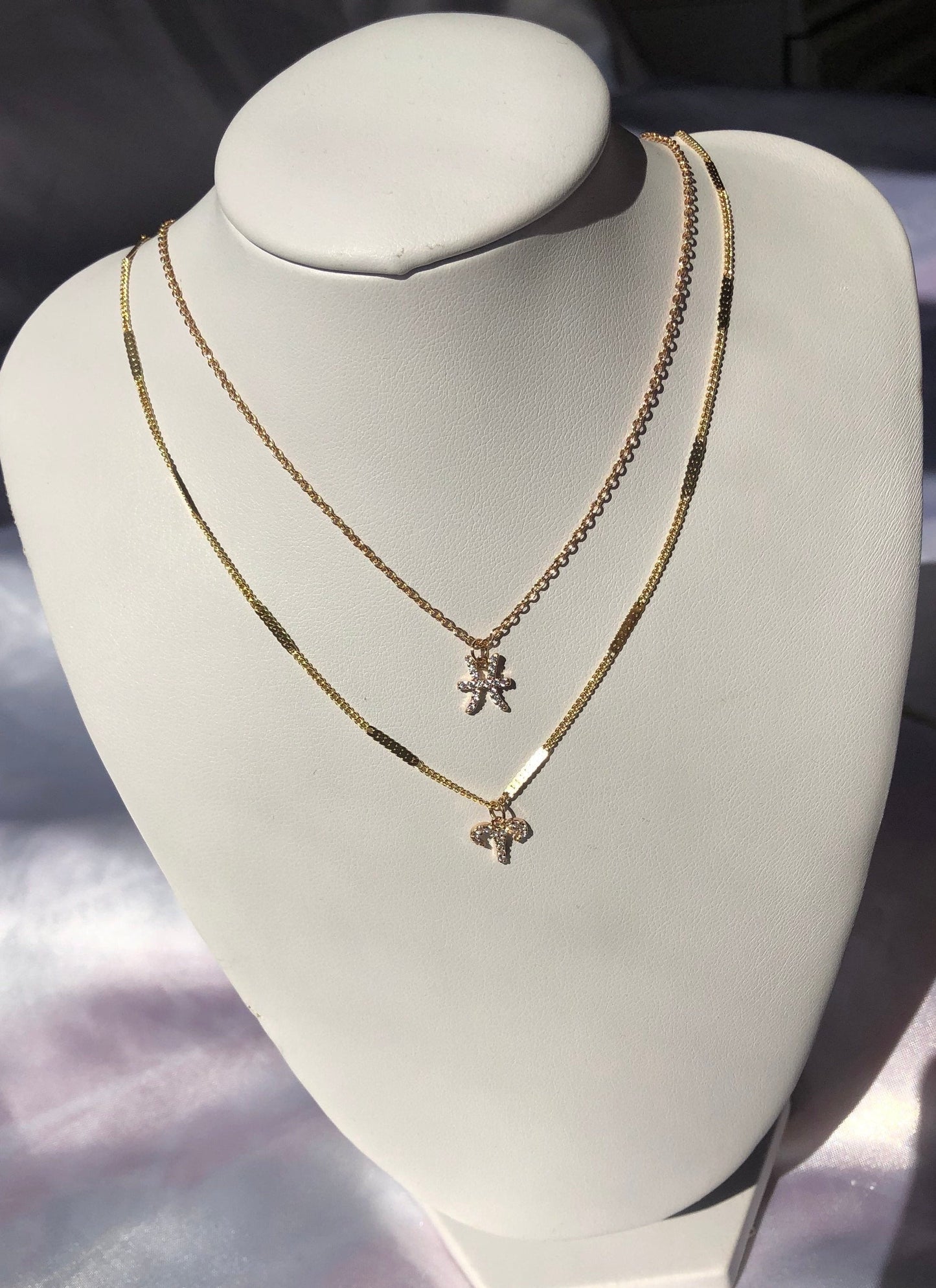 Cz zodiac necklace