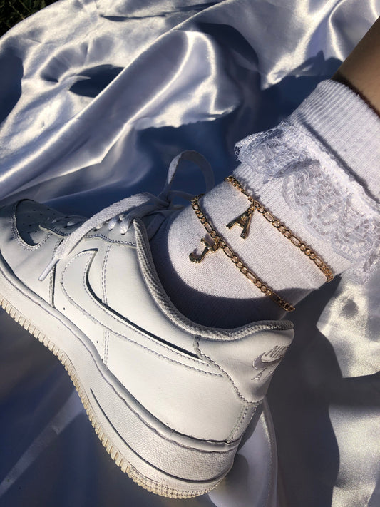 Bamboo letter anklet