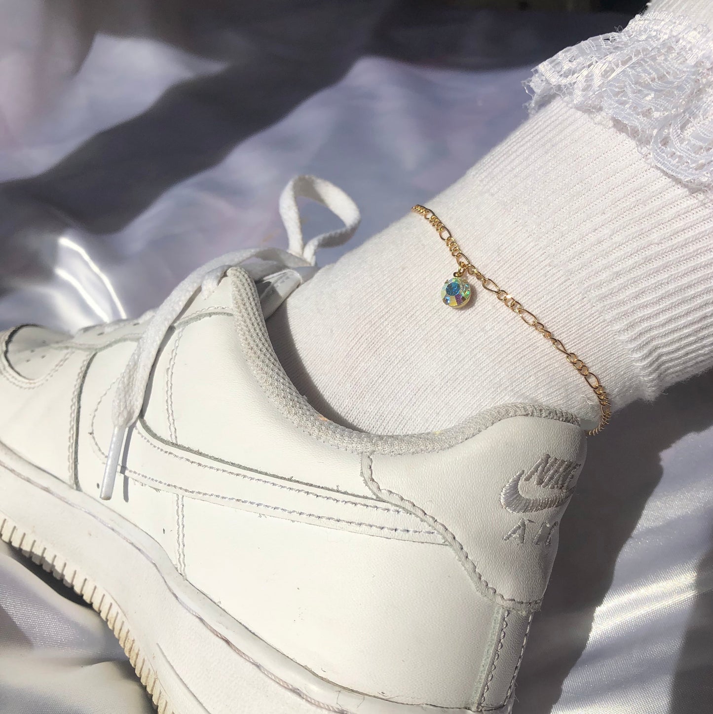Icy drop anklet