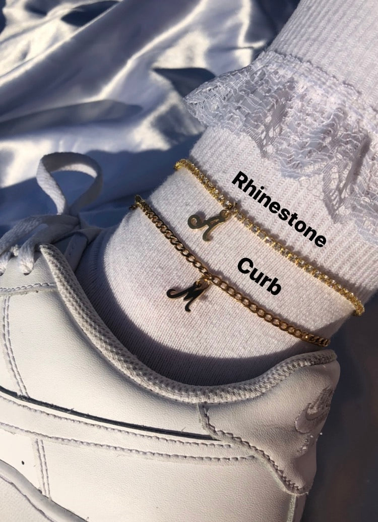 Charm letter anklet
