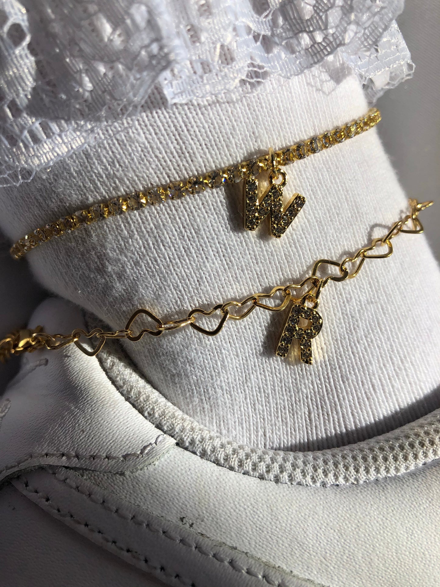 CZ letter anklet