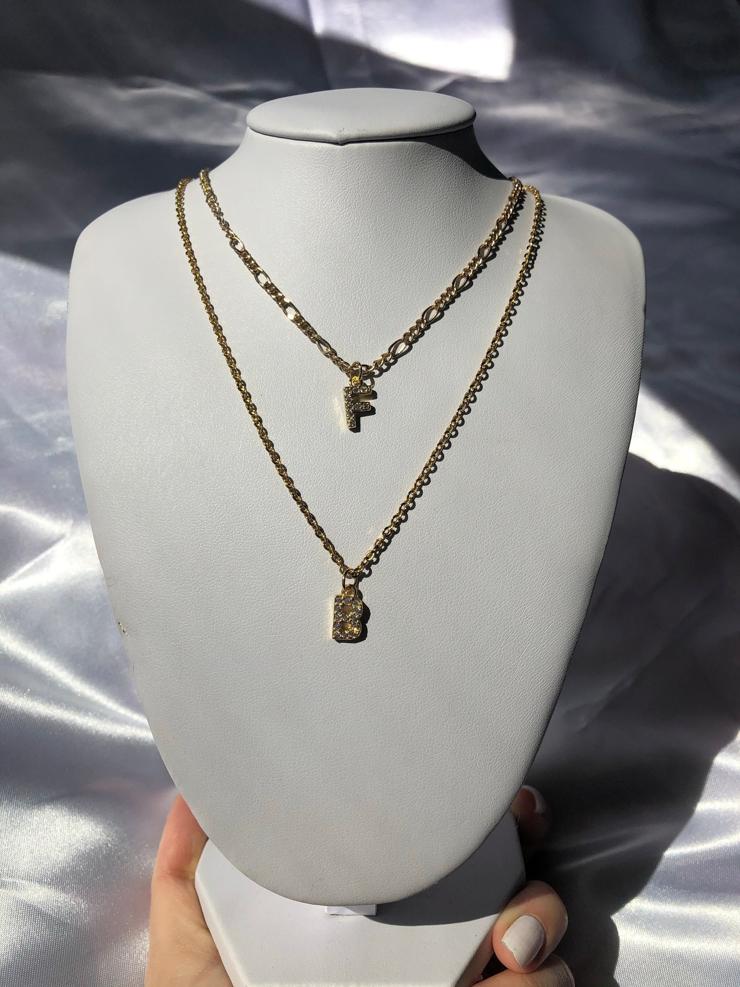 CZ letter necklace