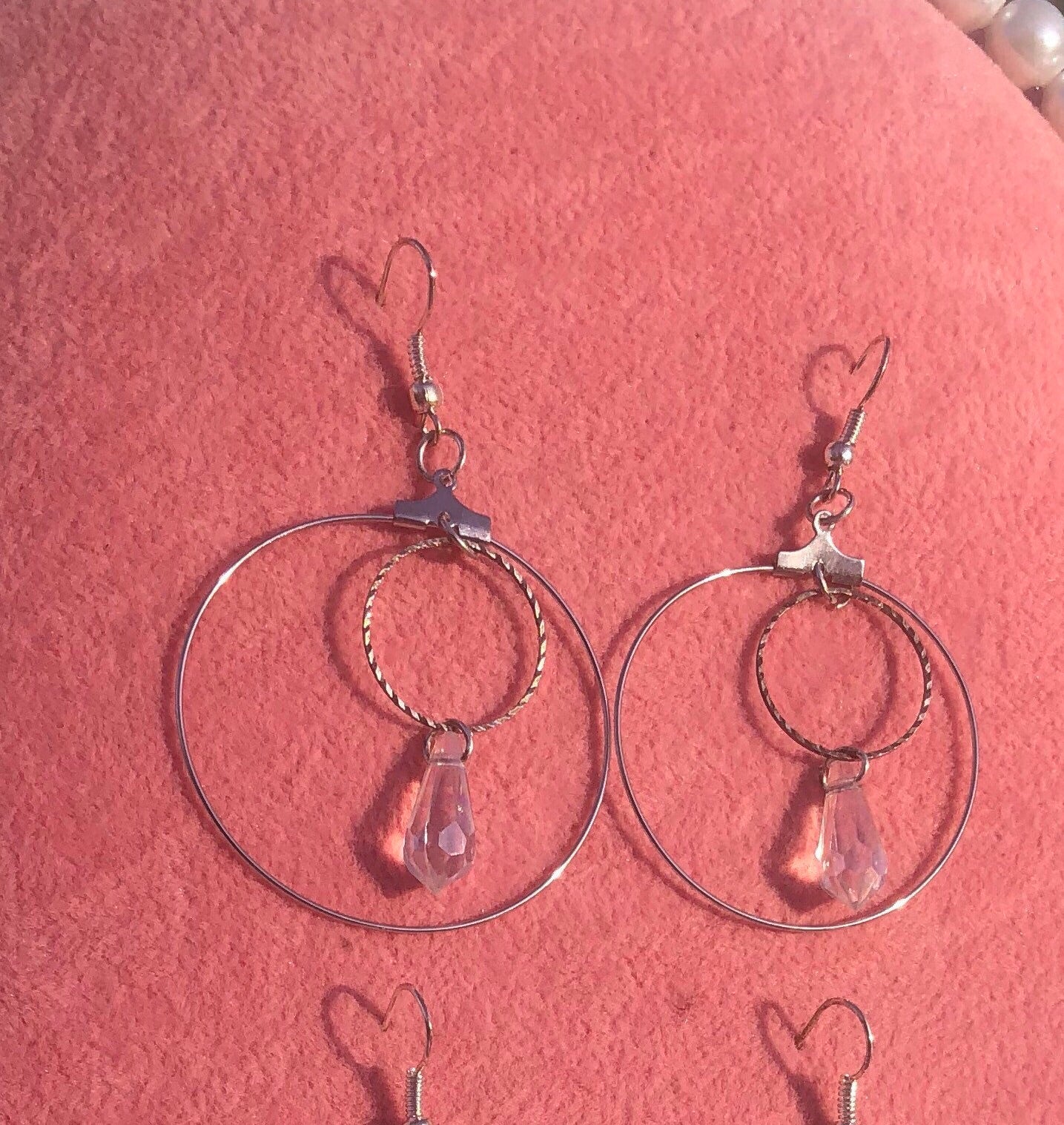 Crystal drop round earrings