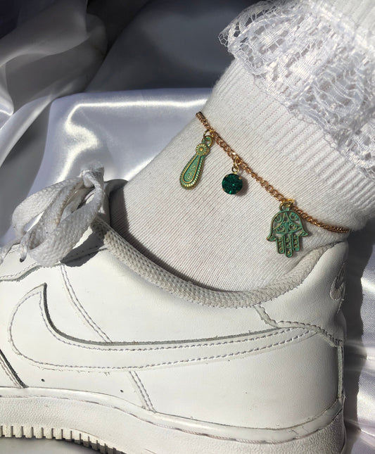 Turquoise trio anklet