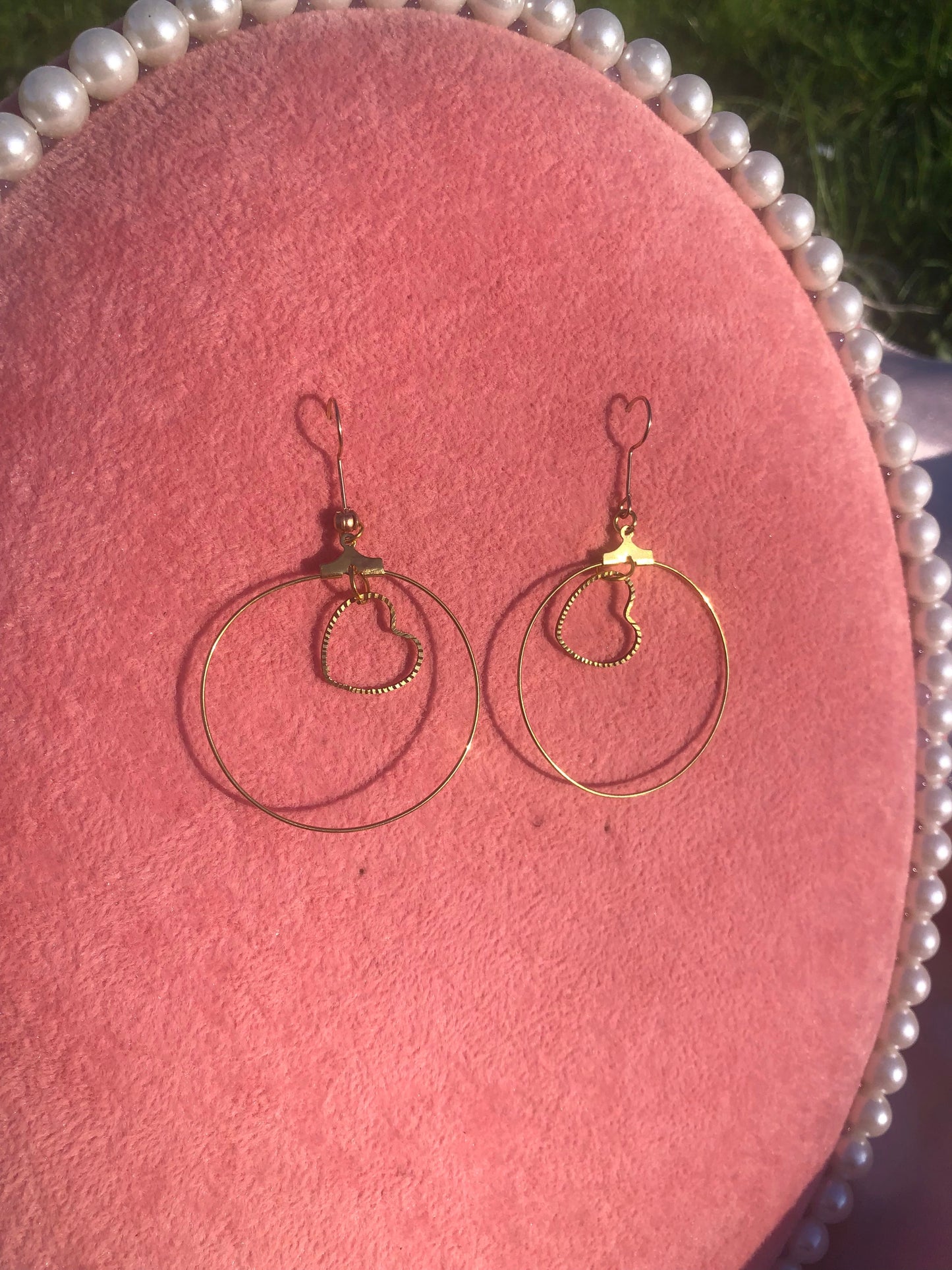 Heart hoop earrings