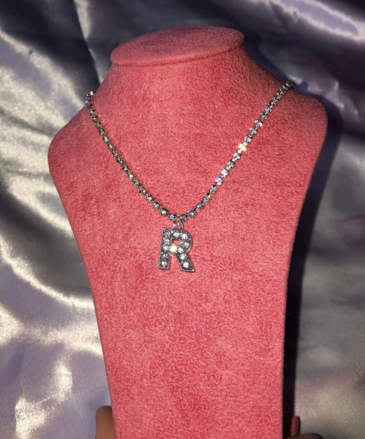 Silver letter necklace