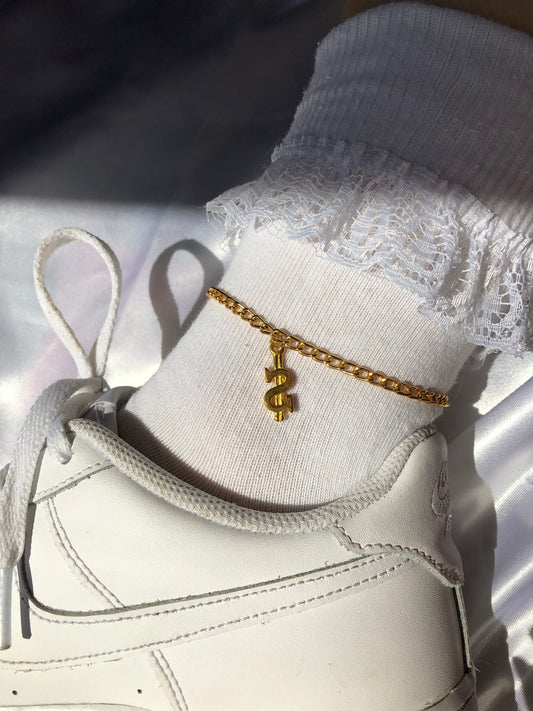 Dollar sign anklet